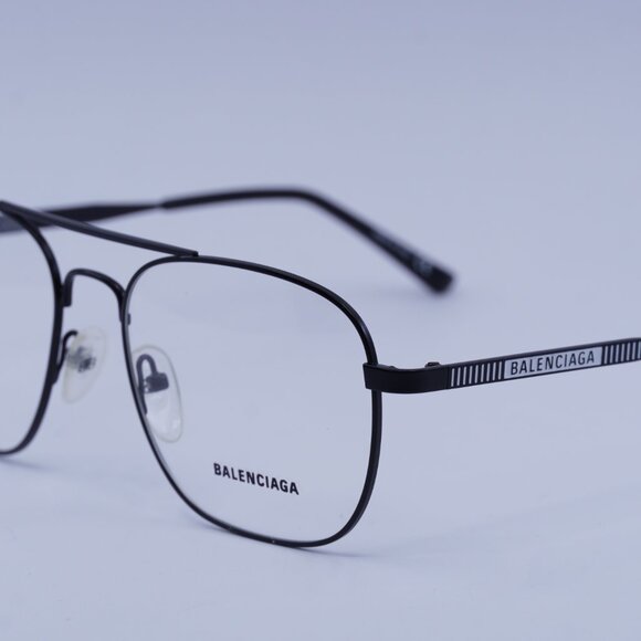 Balenciaga BB0037O 001 Eyeglasses Black 55mm Aviator Frame - Picture 5 of 10